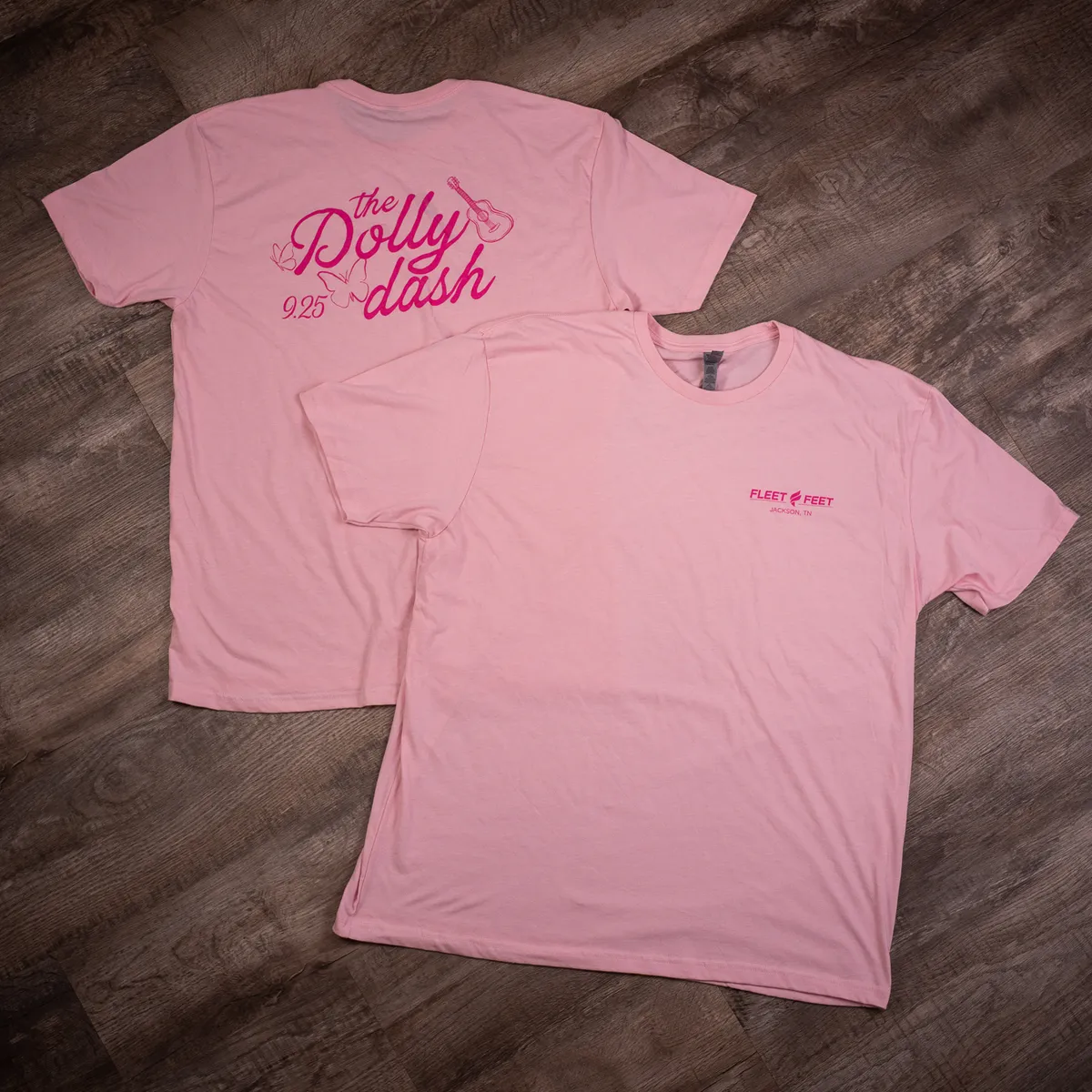 Pink Dolly Dash T-shirts printed for Fleet Feet Jackson, TN